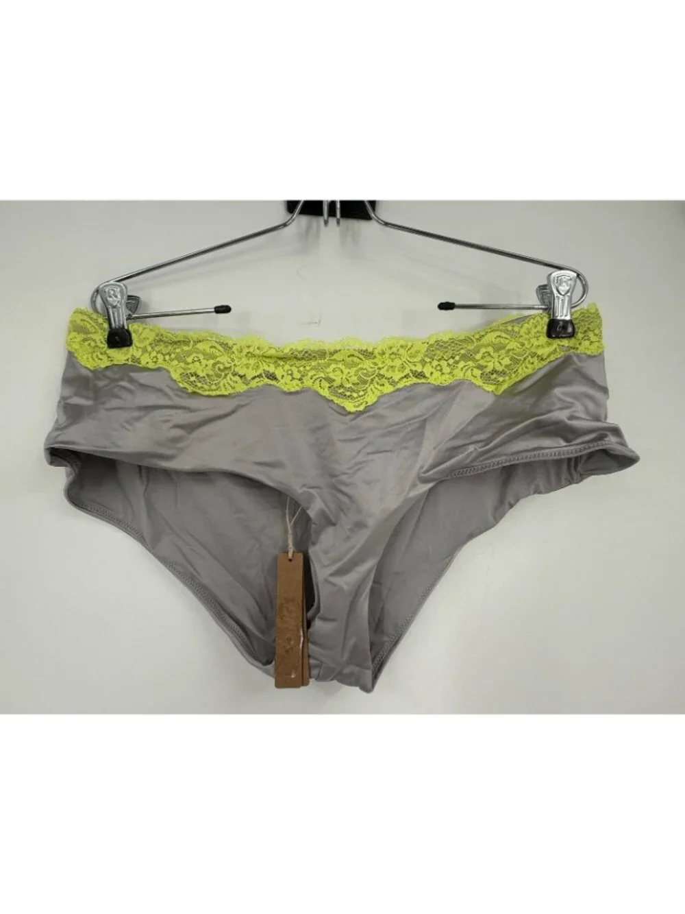 Skims Lacy Swim Boyshort Bikini Bottom Chrome & Yellow Size XL